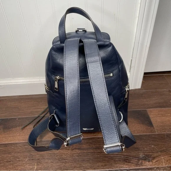 Rebecca Minkoff Julian Leather Backpack in Navy Medium